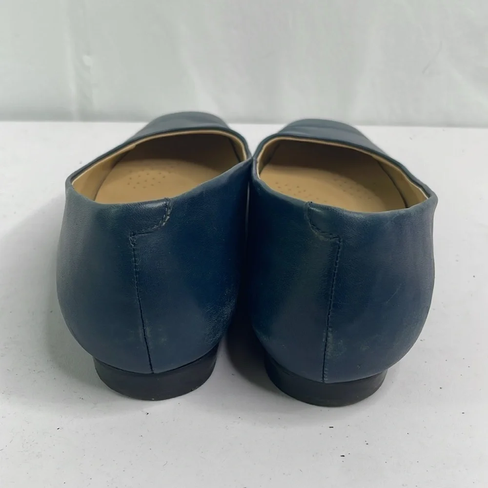 Trotters 8W navy blue soft, square, toe ballet flats, T2057–400